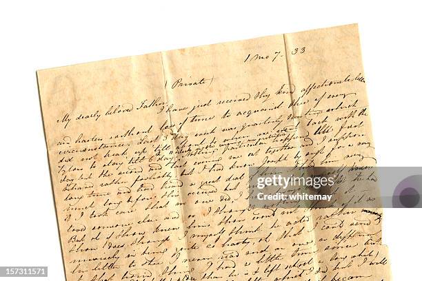 dearly beloved father - part of a 19th century letter - english language stock pictures, royalty-free photos & images