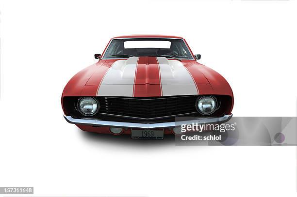 red 1969 camaro muscle car - vintage car bildbanksfoton och bilder