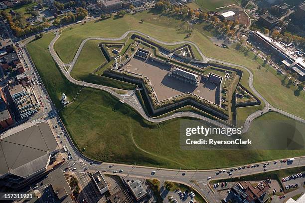 citadel hill, halifax nova scotia canada. aerial view - halifax nova scotia stock pictures, royalty-free photos & images