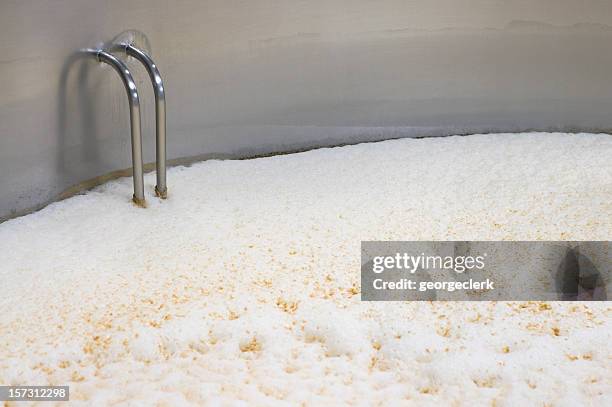 beer brewery in action - fermenting tank stock pictures, royalty-free photos & images