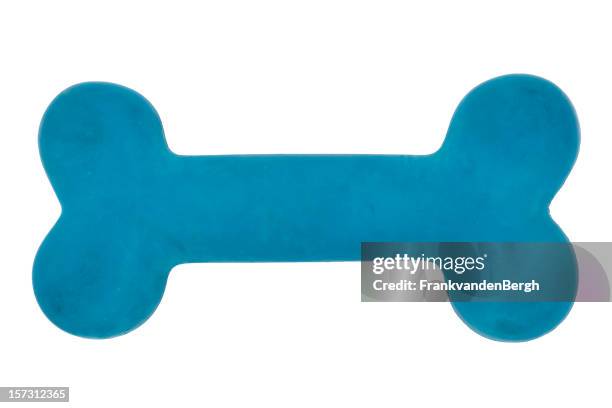 blue dog toy - dog bone on white stock pictures, royalty-free photos & images