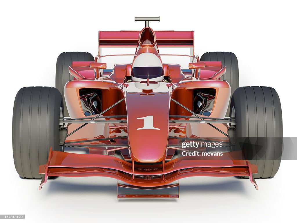 Red Number One Racing Car With White Background High-Res Stock Photo -  Getty Images