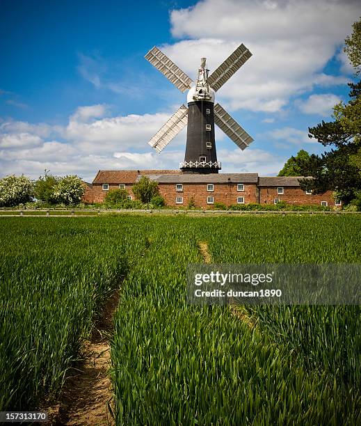 traditional windmill - humberside stock pictures, royalty-free photos & images