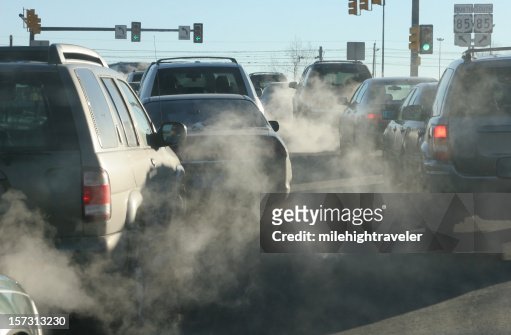 Polluting Clouds Of Exhaust Fumes Rise In The Air Denver Colorado High ...