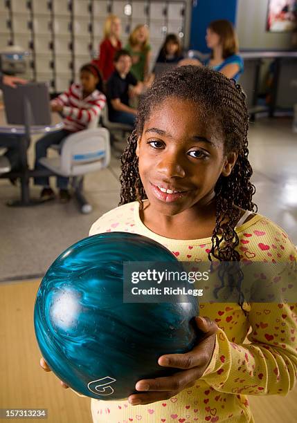 children bowling series - kids bowling stock pictures, royalty-free photos & images