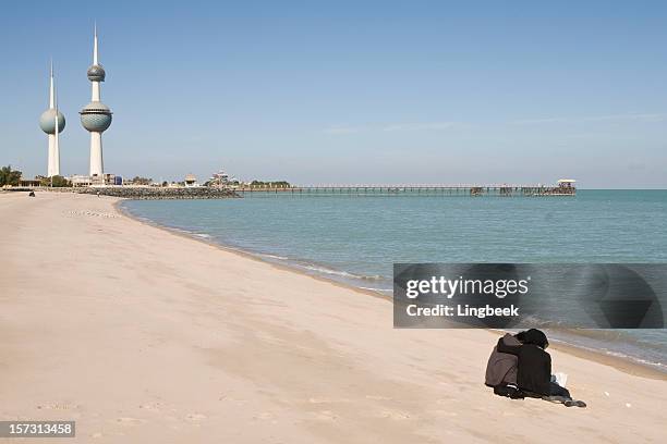 famous kuwait towers - kuwait landmark stock pictures, royalty-free photos & images