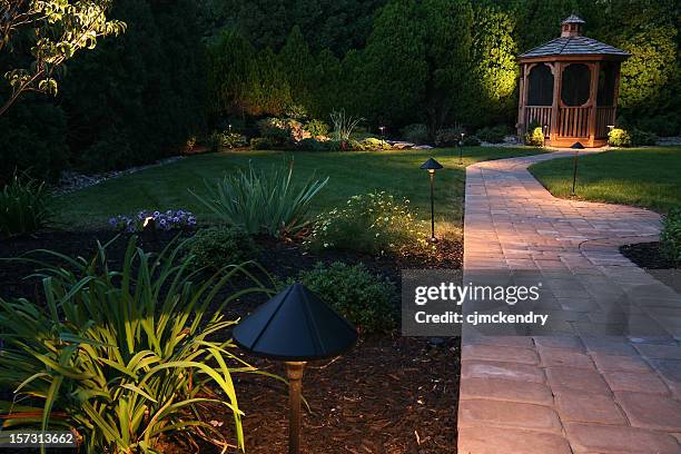 oasis por la noche - cenador fotografías e imágenes de stock