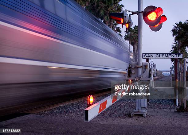 san clemente train - railway crossing stock pictures, royalty-free photos & images