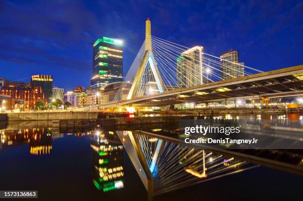 zakim bridge in boston - zakim bridge stock pictures, royalty-free photos & images