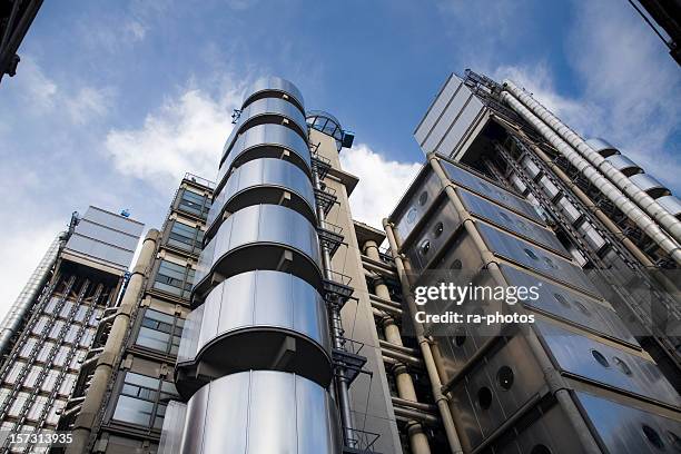 modern office building, london - lloyds of london stockfoto's en -beelden