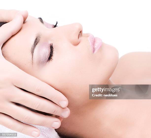 facial massage - remedial massage stock pictures, royalty-free photos & images