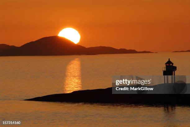 midnight sun norway - midnight sun stock pictures, royalty-free photos & images