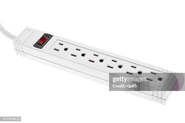 surge schutzhülle/mehrfachsteckdose - steckerleiste stock-fotos und bilder
