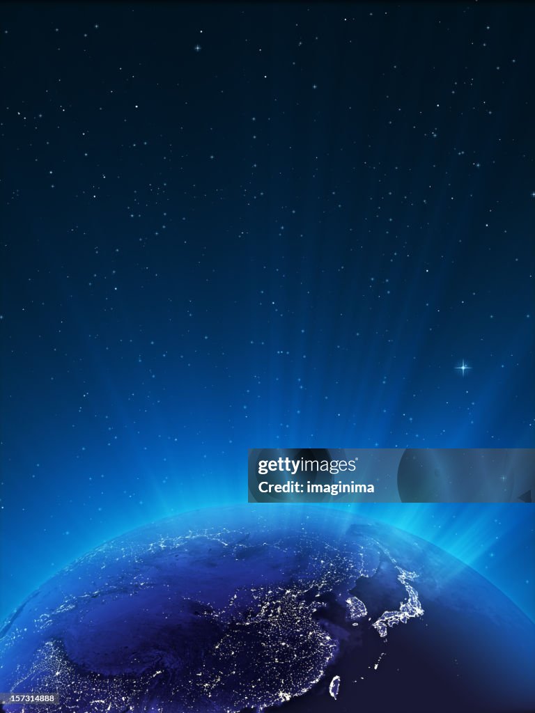 Glowing Globe ar Night Series - East Asia