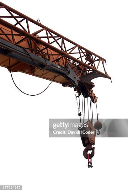 heavy lifting crane - construction demolition building - winch bildbanksfoton och bilder