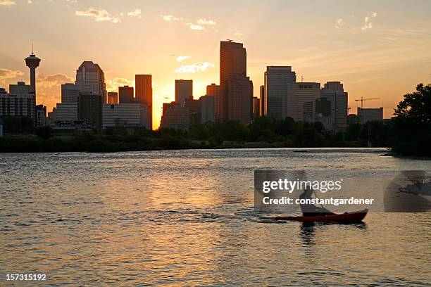 serenity in the city of calgary - calgary stock pictures, royalty-free photos & images