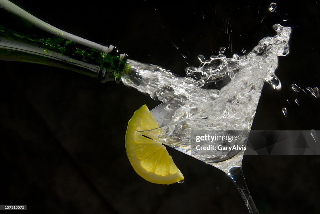 Martini glass and lemon