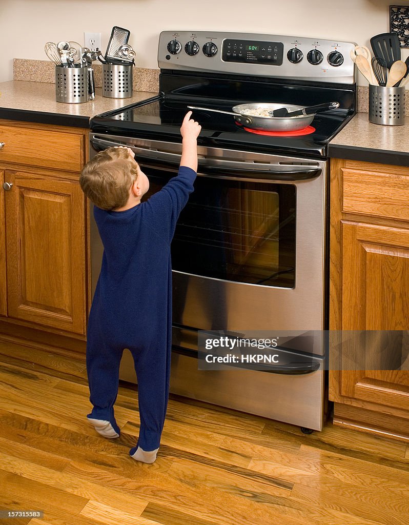 Hot Stove Danger Toddler Reaching