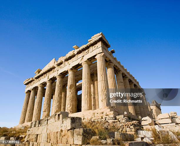 parthenon auf der akropolis, athen - pantheon stock-fotos und bilder