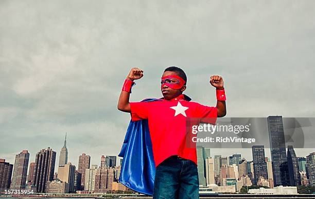 super power - superhero kid stockfoto's en -beelden