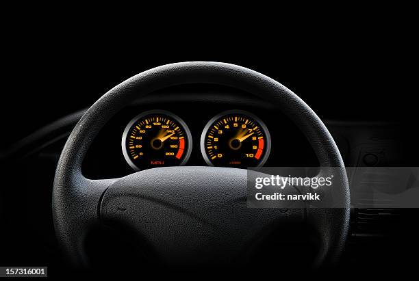 night drive - steering wheel stockfoto's en -beelden