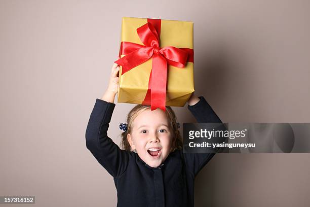 daughter gift box moving up - giving a girl head stock pictures, royalty-free photos & images