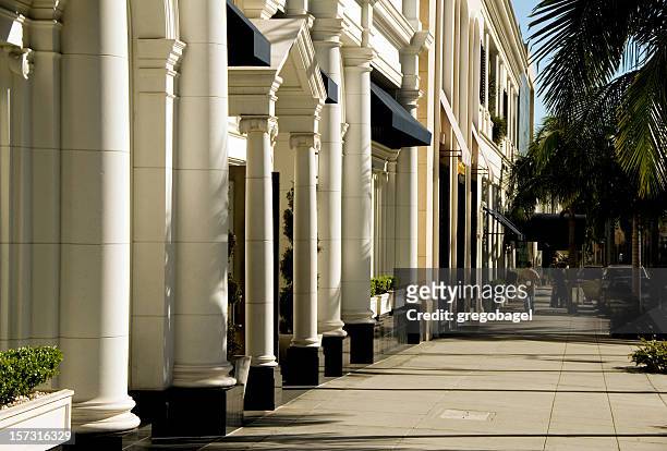 rodeo drive sidewalk - beverly hills shopping stock pictures, royalty-free photos & images