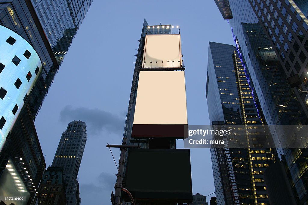 Empty advertisement boards in NYC