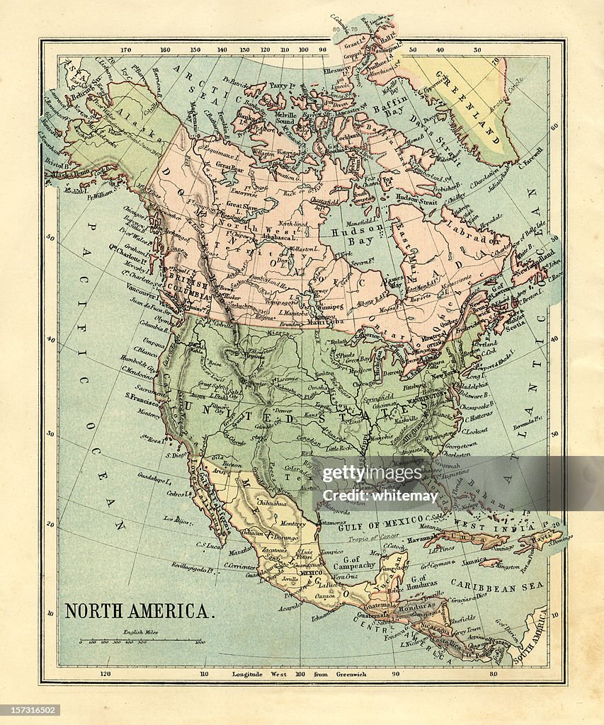 Mid-Victorian map of North America