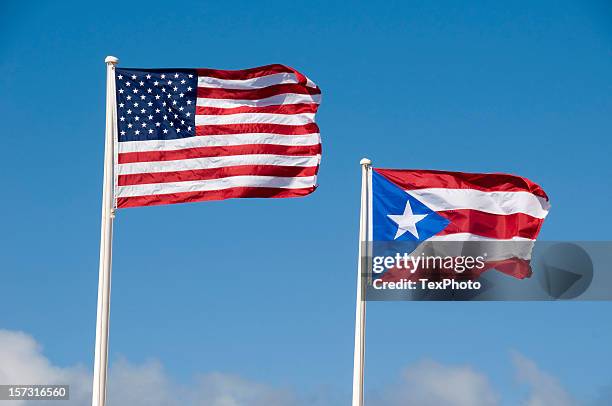 bandiera di stati uniti e porto rico - puerto rican culture foto e immagini stock