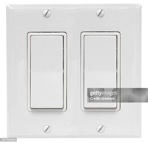 switch (decorator) - double - light switch stock pictures, royalty-free photos & images