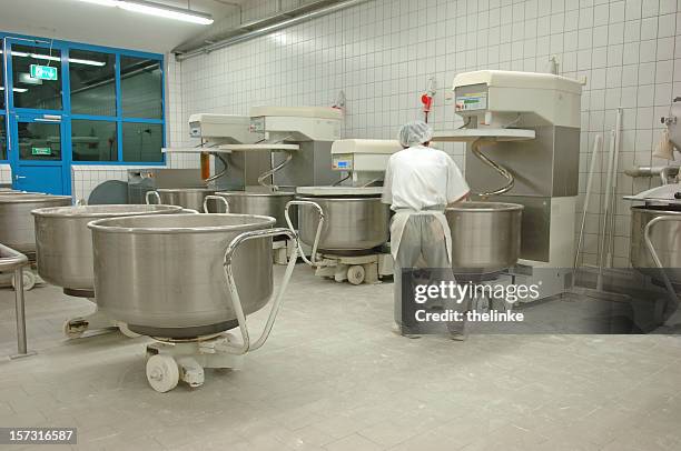 in a bakery - electric mixer stock pictures, royalty-free photos & images