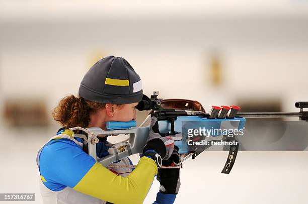 biathlon world cup competition - target sport stock pictures, royalty-free photos & images