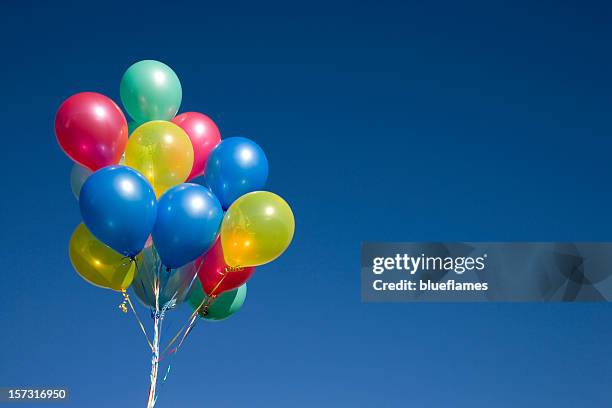 ballons on blue (xxl) - bunt bildbanksfoton och bilder