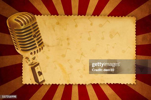 retro style microphone - rock'n roll stockfoto's en -beelden