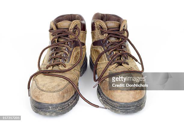 chaussures de randonnée - marcheur détouré photos et images de collection