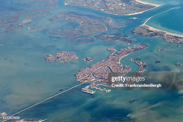 high above venice - lagoon stock pictures, royalty-free photos & images