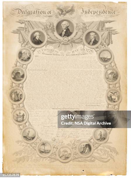 us declaration of independence - declaration of independence stock illustrations