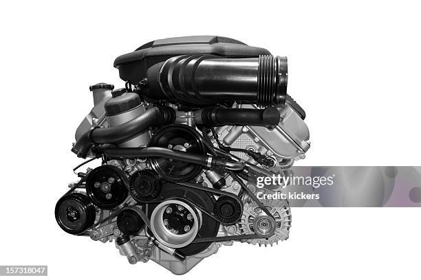 car engine isolated on white - mechanic isolated stock pictures, royalty-free photos & images