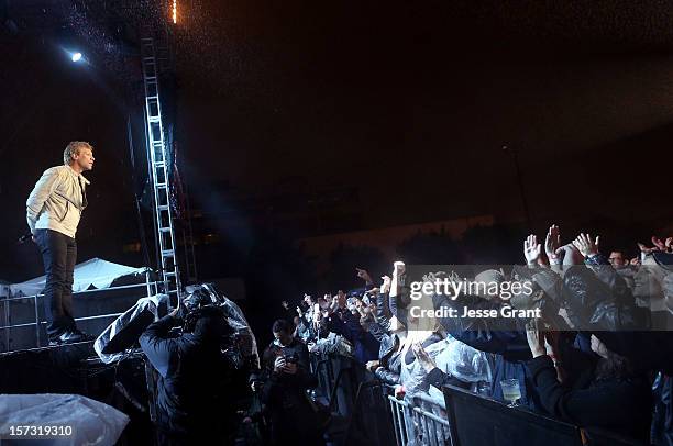 Musician Jon Bon Jovi performs during the MasterCard Priceless Los Angeles Presents GRAMMY Artists Revealed Featuring Bon Jovi at Paramount Studios...