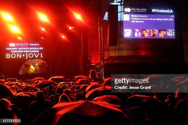 General view of atmosphere during the MasterCard Priceless Los Angeles Presents GRAMMY Artists Revealed Featuring Bon Jovi at Paramount Studios on...