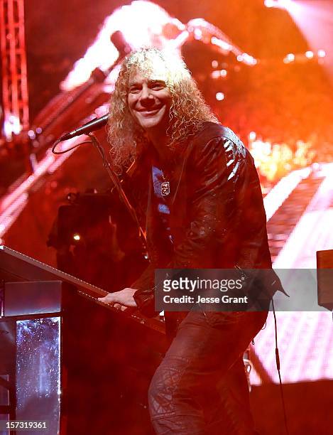 Musician David Bryan performs during the MasterCard Priceless Los Angeles Presents GRAMMY Artists Revealed Featuring Bon Jovi at Paramount Studios on...