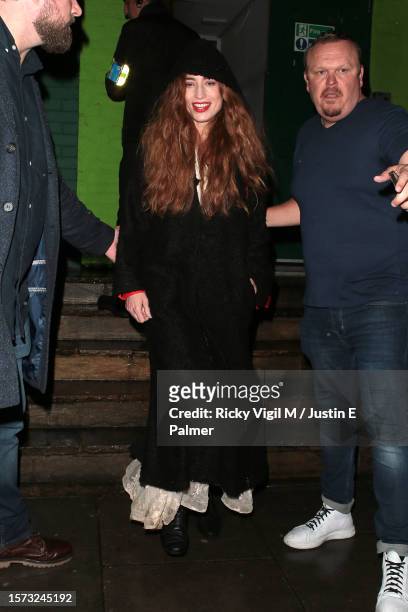 Elizabeth Jagger seen leaving Mick Jagger's 80th birthday party at Embargo Republica nightclub in Chelsea on July 26, 2023 in London, England.