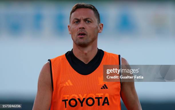 Nemanja Matic of AS Roma during the Pre-Season Friendly match between AS Roma and SC Braga at Estadio Municipal de Albufeira on July 26, 2023 in...