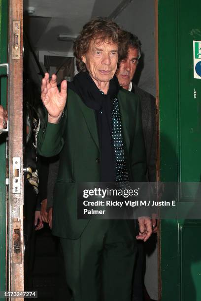 Mick Jagger seen leaving his 80th birthday party at Embargo Republica nightclub in Chelsea on July 26, 2023 in London, England.