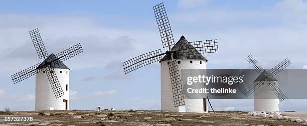 mills of campo de criptana - ciudad real province stock pictures, royalty-free photos & images