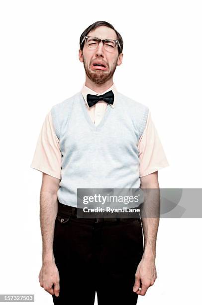 sad crying nerd - nerd stock pictures, royalty-free photos & images