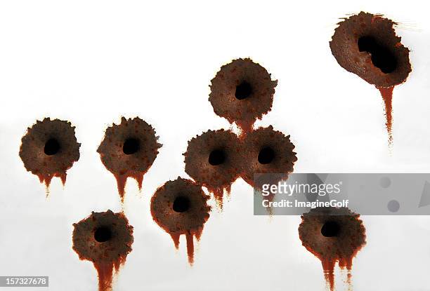 bullet holes - hole stock pictures, royalty-free photos & images