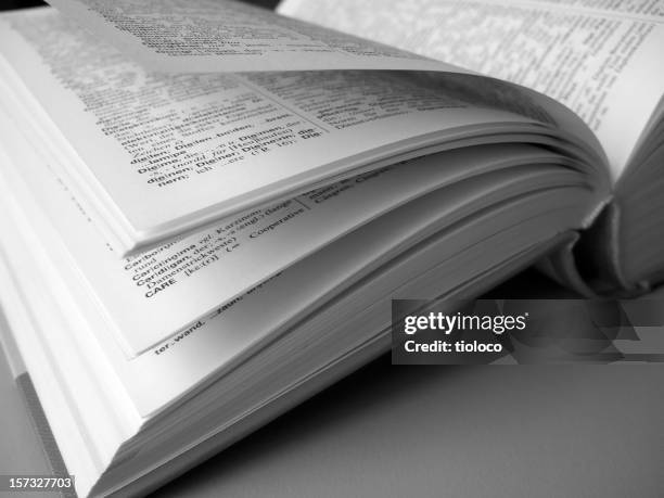 book pages - woordenboek stockfoto's en -beelden