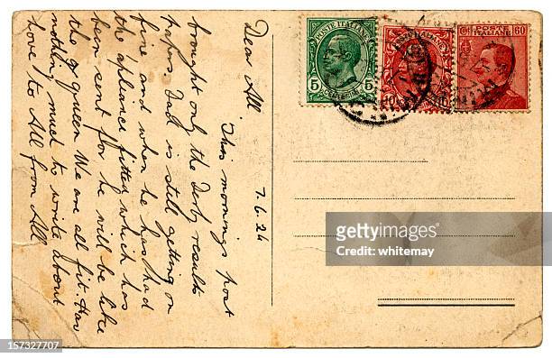 cartolina dall'italia 1924 - 20s foto e immagini stock